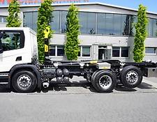 Scania hook lift truck P410 , E6 , 6X2 , 60k km , NEW HOOK 20T , steer / lift axle , Lo